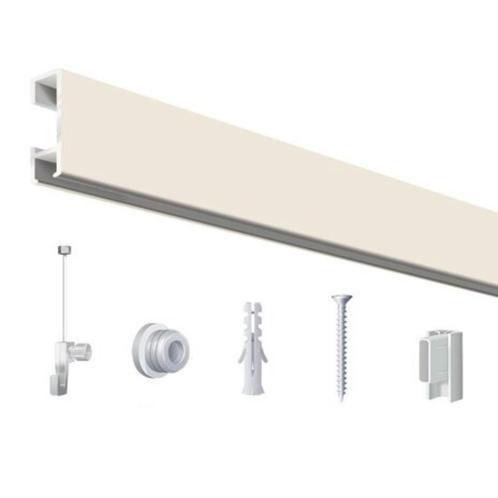 Click Rail / Ophangrail - Mat Wit - Complete Set 100 cm, Zakelijke goederen, Kantoor en Winkelinrichting | Kantoorartikelen