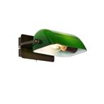 Klassieke notaris wandlamp donkerbrons met groen glas -, Nieuw, Glas, Klassiek / Antiek