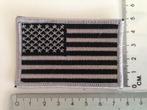 Embleem Patch Amerikaanse vlag USA stof in zwart grijs, Nieuw, Verzenden
