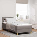 vidaXL Boxspring bed met matras met hoofdeinde Taupe 90 x, Verzenden, Nieuw, Stof