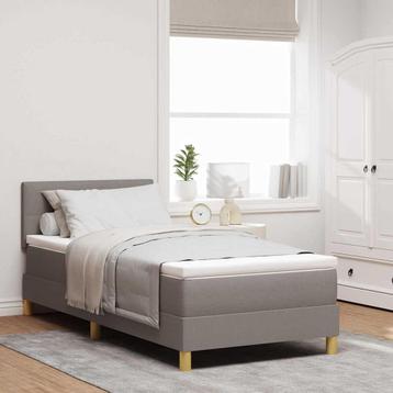 vidaXL Boxspring bed met matras met hoofdeinde Taupe 90 x beschikbaar voor biedingen