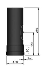 rookkanaal enkelwandig met luik L:25 cm Ø80mm pelletkachel, Huis en Inrichting, Ophalen of Verzenden, Nieuw, Hout, Vrijstaand