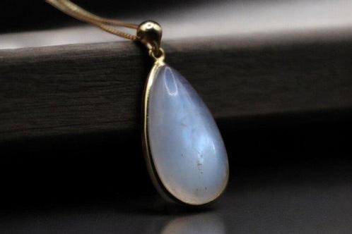 Prachtige natuurlijke maansteen 925 zilver verguld Hanger -, Verzamelen, Mineralen en Fossielen