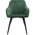 Stoel Marilyn, fluweeloptiek, gestikt - donkergroen/zwart, S, Huis en Inrichting, Stoelen, Verzenden, Nieuw