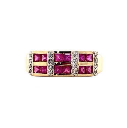 Ring met robijn en diamant 9 krt, Sieraden, Tassen en Uiterlijk, Ringen, Nieuw, Ophalen of Verzenden