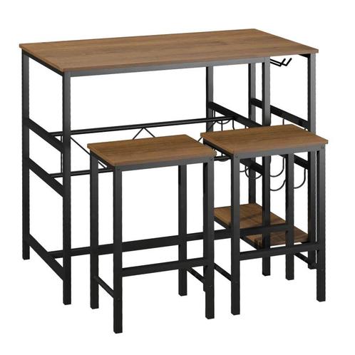 TRUUSK Bartafelset, Hoge Tafel Met 2 Barkrukken, 3-delige Pl, Huis en Inrichting, Tafels | Statafels, Nieuw, Verzenden