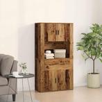 vidaXL Highboard met lade Oud hout 80 x 33 x 150 cm Bewerkt, Minder dan 50 cm, Verzenden, Nieuw, Minder dan 100 cm