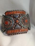 Vintage armband met turkoois en koraal - Zilver - Nepal