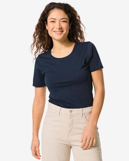 HEMA Dames t-shirt donkerblauw 2 voor 19.99, Kleding | Dames, Overige Dameskleding, Nieuw, Verzenden