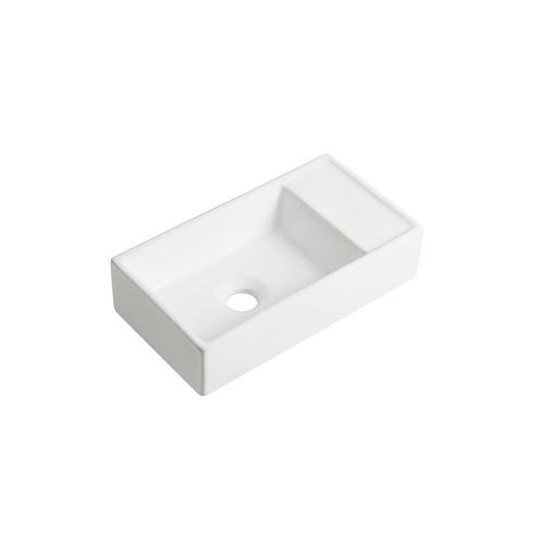Fontein Ora 41x22x10cm mat wit inclusief afvoerplug rechts, Doe-het-zelf en Verbouw, Sanitair, Verzenden