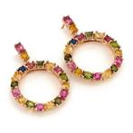 Zonder minimumprijs - Oorbellen Verguld Toermalijn - 18kt, Nieuw