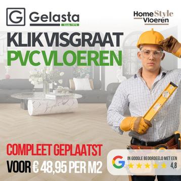 Gelasta Klik Visgraat PVC – Geplaatst voor €48,95 per m²! beschikbaar voor biedingen