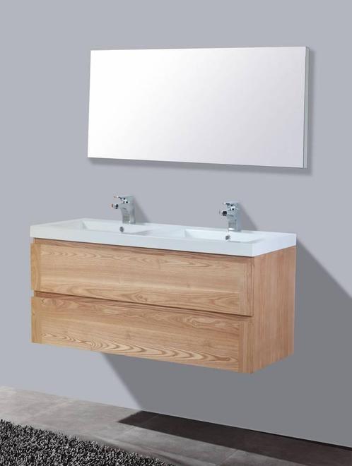 Neuer Wood Eiken badkamermeubel Trend wastafel twee, Huis en Inrichting, Badkamer | Badkamermeubels, Ophalen of Verzenden