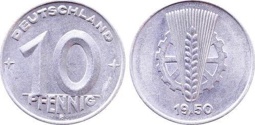 Duitsland 10 Pfennig Ddr 1950 E J 1503 vz+ aluminium, Postzegels en Munten, Munten | Europa | Niet-Euromunten, Verzenden
