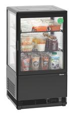 Bartscher Mini-koelvitrine 58L-SW | Zwart | 2 roosters | LED, Ophalen of Verzenden, Nieuw