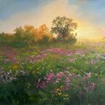 Emre Kinali - Field of spring flowers, Antiek en Kunst