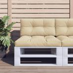 vidaXL Palletkussens 2 st stof beige, Huis en Inrichting, Woonaccessoires | Kussens, Verzenden, Nieuw, Beige