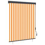 vidaXL Rolgordijn voor buiten 140x250 cm wit en oranje, Huis en Inrichting, Stoffering | Gordijnen en Lamellen, Verzenden, Nieuw