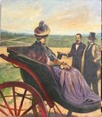Scuola europea (XIX-XX) - Nobildonna in Calesse
