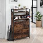 Schoenenkast - Industrieel hout donker, rustiek, 61 cm, Verzenden, Nieuw