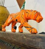 Artmony - Sculpture animale féline orange, Antiek en Kunst, Kunst | Designobjecten