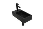 Versus Waskom | Kraanplateau Links | Quartz Zwart | 0, Huis en Inrichting, Badkamer | Badkamermeubels, Minder dan 50 cm, Verzenden