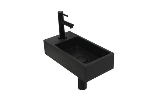 Versus Waskom | Kraanplateau Links | Quartz Zwart | 0, Huis en Inrichting, Badkamer | Badkamermeubels, Minder dan 25 cm, Nieuw