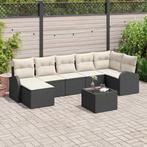 vidaXL Tuin Sofa Set 8 pcs Zwart Poly riet, Tuin en Terras, Verzenden, Nieuw, Rotan