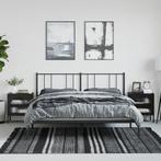 vidaXL Nachtkastjes 2 st 50x35x60 cm glas en staal zwart, Minder dan 45 cm, Nieuw, 55 tot 70 cm, Verzenden