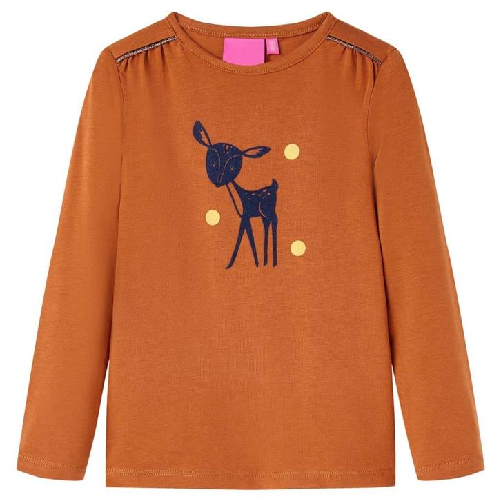 vidaXL Kindershirt met lange mouwen 92 cognackleurig, Kinderen en Baby's, Kinderkleding | Overige, Nieuw, Verzenden