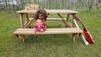 Terras picknicktafel buiten,  tuinset voor kinderen, Tuin en Terras, Tuintafels, Nieuw, Rechthoekig, Ophalen of Verzenden, Hout