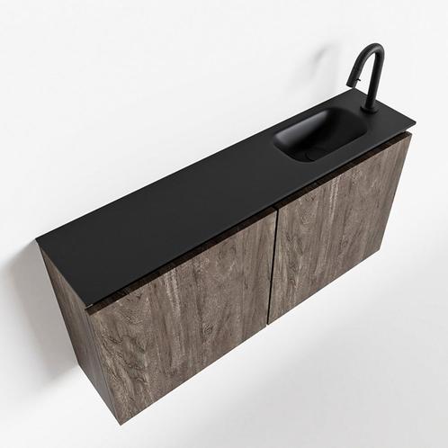 MONDIAZ TURE 100cm toiletmeubel dark brown. EDEN wastafel, Doe-het-zelf en Verbouw, Sanitair, Bad, Nieuw, Ophalen of Verzenden