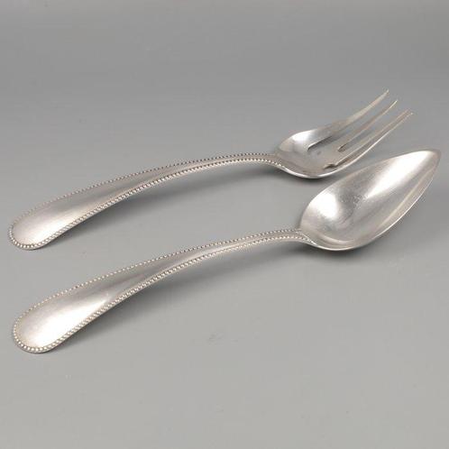 J.M. van Kempen, Sla-couvert - Saladebestek (2) - .833, Antiek en Kunst, Antiek | Goud en Zilver