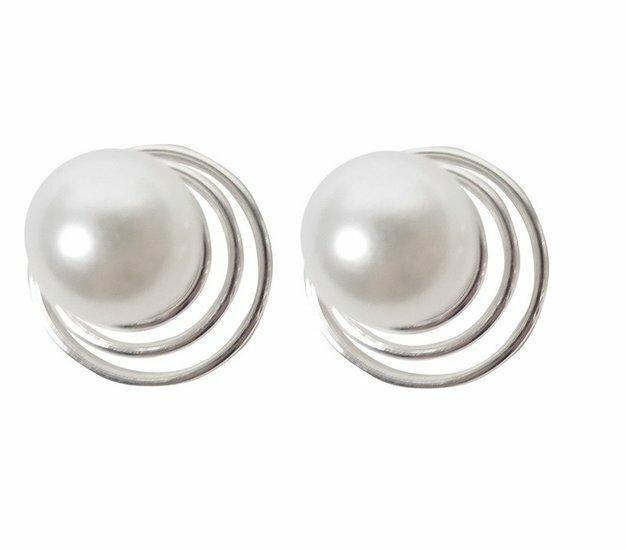Haarspeld curlies - Parel 0,8cm - Wit zilver - Set van 2, Sieraden, Tassen en Uiterlijk, Uiterlijk | Haarverzorging