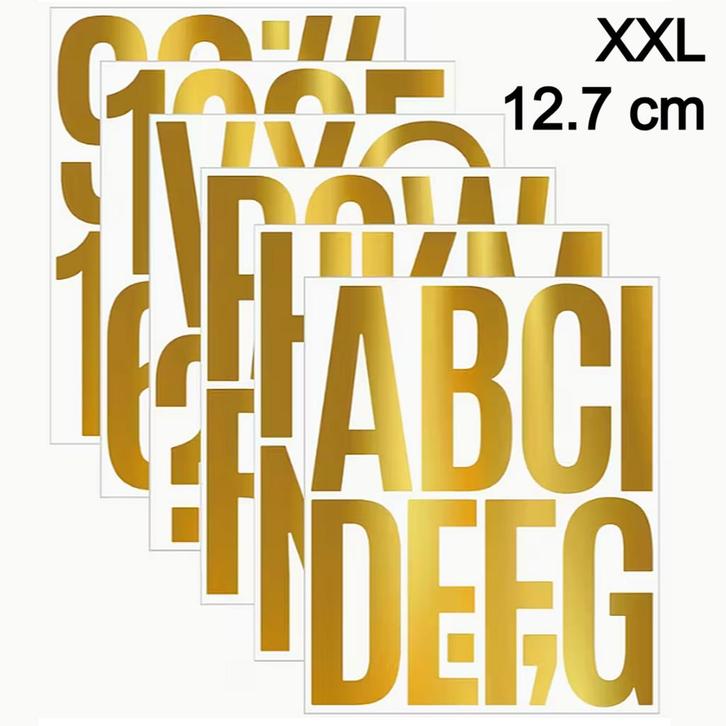 Grote Alfabet Stickers 12.7 cm Hoog – 8 Vellen - 78 Letters, Hobby en Vrije tijd, Stickers en Plaatjes, Nieuw, Verzenden