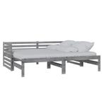 Grijze Bedbank 2x90x200 Grenenhout - Retourdeal! Bank & B..., 100 cm, Ophalen of Verzenden, 200 cm, Grijs