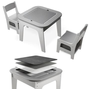 Kinderzitgroep Milou - Met 2 stoelen en 1 tafel - Grijs beschikbaar voor biedingen