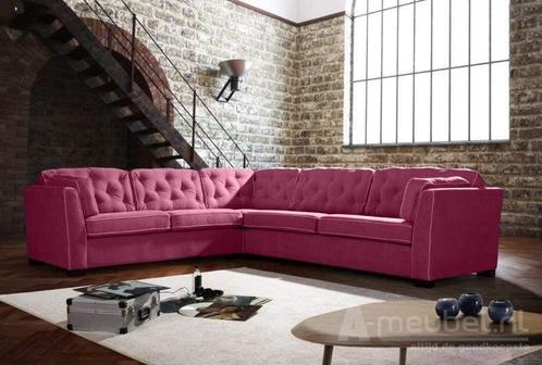 Hoekbankstel Dordrecht - hoekbanken - Roze, Huis en Inrichting, Banken | Sofa's en Chaises Longues, Nieuw, Stof