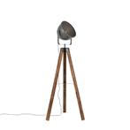 Industriële vloerlamp tripod staal met hout kantelbaar -, Nieuw, Overige materialen, Industrieel, 150 tot 200 cm