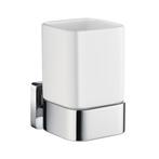 Bekerhouder Smedbo Ice met Houder Porselein 6.3x9x10.5 cm, Ophalen of Verzenden, Nieuw, Chroom, Bad