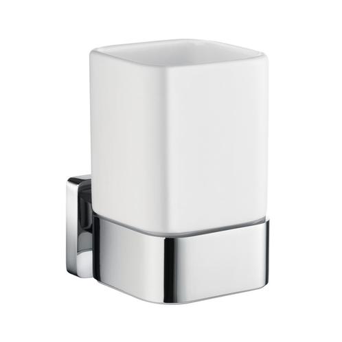 Bekerhouder Smedbo Ice met Houder Porselein 6.3x9x10.5 cm, Doe-het-zelf en Verbouw, Sanitair, Bad, Nieuw, Chroom, Ophalen of Verzenden
