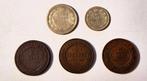 Rusland. Nicholas II. Lot of 5 coins, incl. silver, 2, 10,