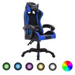 vidaXL Racestoel met RGB LED-verlichting kunstleer blauw en, Verzenden, Nieuw