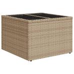 Tuintafel Poly Rattan Beige | Retourdeal 56% Korting, Tuin en Terras, Tuintafels, Ophalen of Verzenden, Nieuw, Vierkant, Kunststof