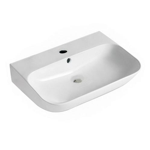 Wastafel BWS Mark 65.5 x 42 x 16.5 cm Keramiek Glans Wit, Doe-het-zelf en Verbouw, Sanitair, Overige typen, Nieuw, Ophalen of Verzenden