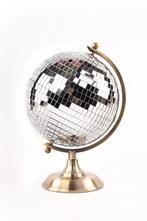 Discobal Globe Zilver Wereldbol Vintage Wereld Aarde Planeet, Ophalen of Verzenden, Nieuw, Feestartikel, Carnaval