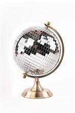 Discobal Globe Zilver Wereldbol Vintage Wereld Bol Aarde Pla, Ophalen of Verzenden, Nieuw, Feestartikel, Carnaval