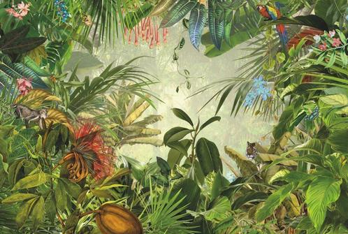 Jungle vlies fotobehang Into the Wild * Muurdeco4kids, Huis en Inrichting, Stoffering | Behang, minder dan 10 m², Bruin, Groen