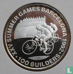 Suriname 100 guilders 1992 (PROOF - met 999) Summer Olym..., Verzenden, Losse munt, Goud