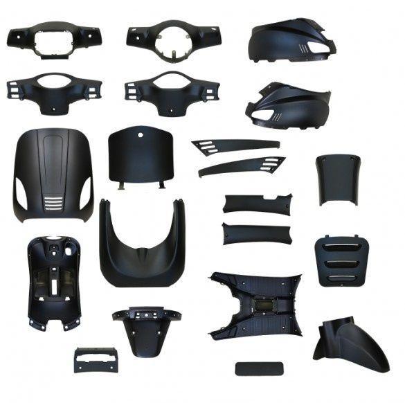 Kappenset Mat Zwart RSO Sense/Vx50 (S)/Riva (S)/Vespa-look (, Fietsen en Brommers, Brommeronderdelen | Scooters, Verzenden